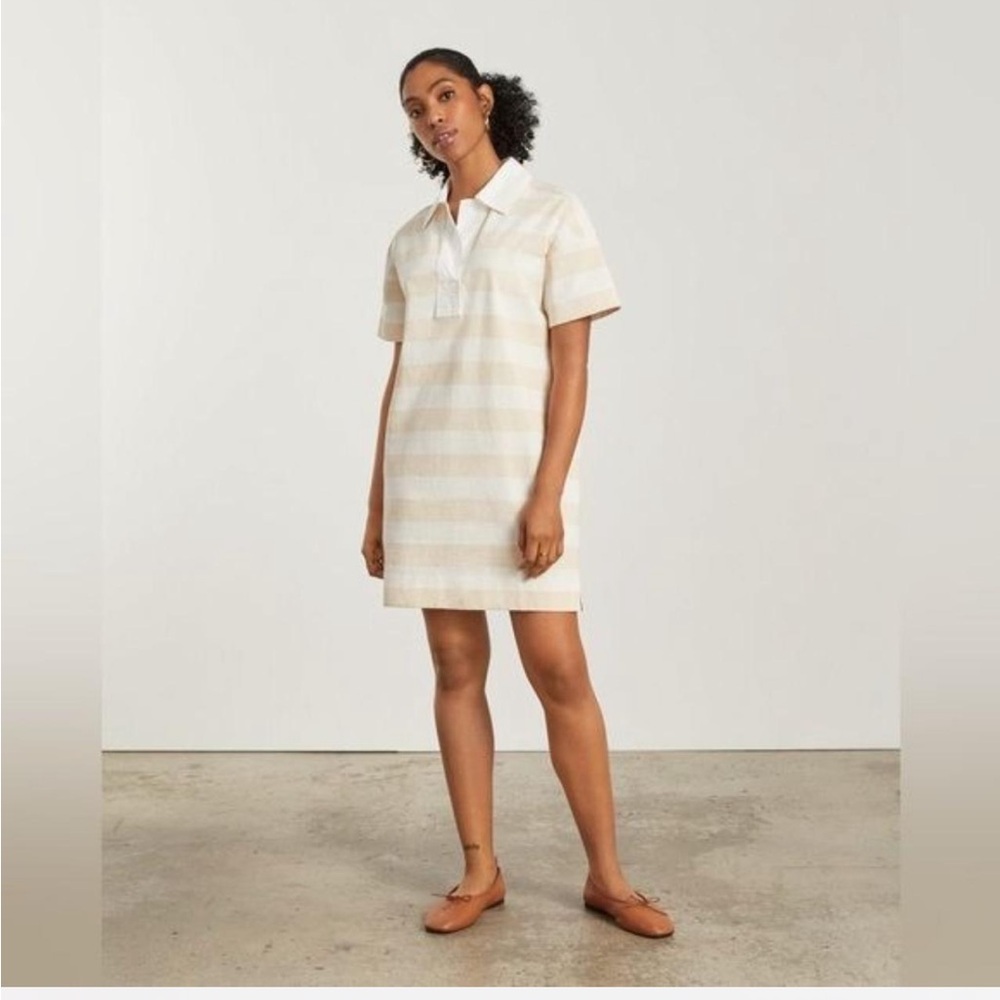 Everlane Women’s‎ The Organic Cotton Polo Dress Short Sleeve Striped New NWT